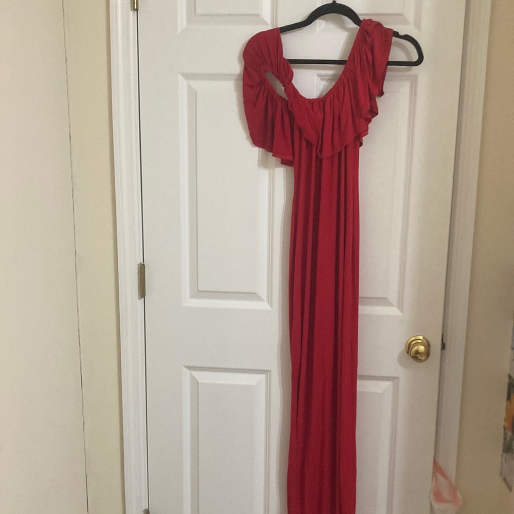 red long dress